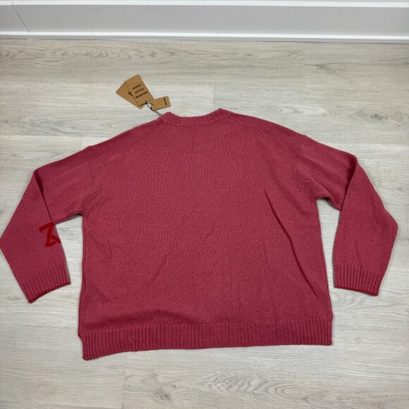 Zadig & Voltaire Markus Cashmere Sweater Womens Large Rose Pink Logo $478 - Picture 4 of 5